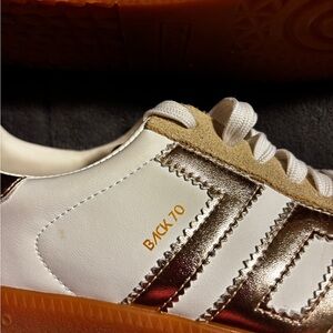 Backto Women's White and Gold Sneakers-Nordstrom